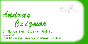 andras csizmar business card